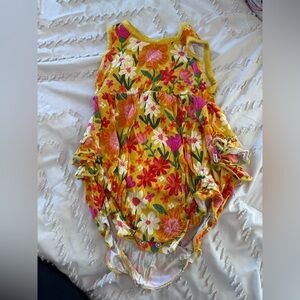 Little Sleepies Bright Floral Bodysuit - Yellow and Pink